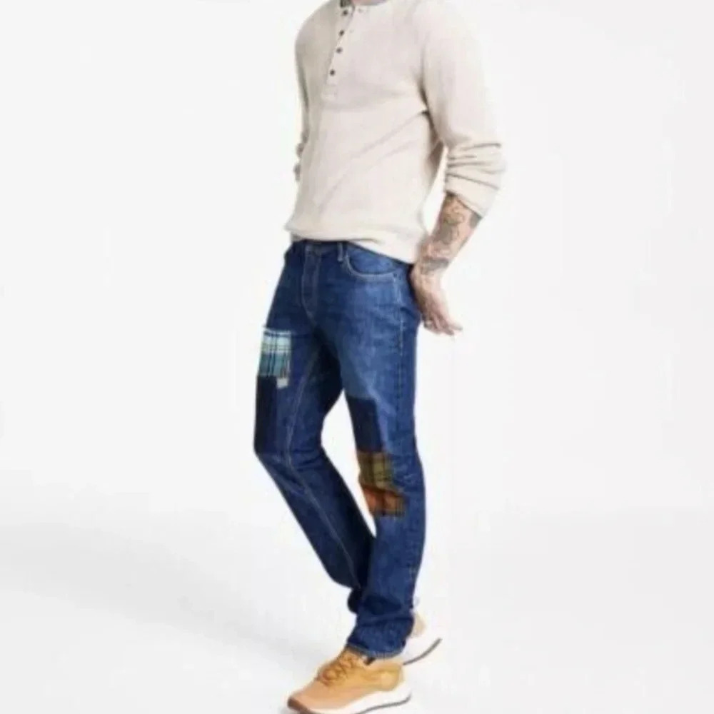 Sun+ Stone Men's Edgar Slim Fit Jeans, Color River Wash Size 34
